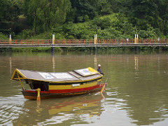 crossing the river in kuching