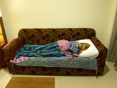 sleeping on the couch