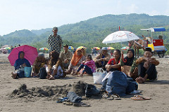 whole family at the beach