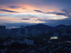 window view at sundown