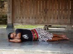 sleeping at the temple