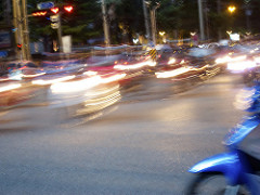 nightly traffic in Bangkok