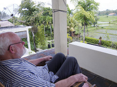 overlooking his land