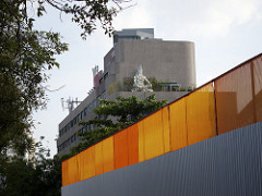 goddess above construction site