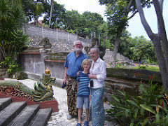 family at bali temple
