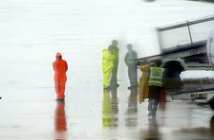 rainy airport