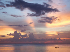 sunset on lang beach in ko lanta